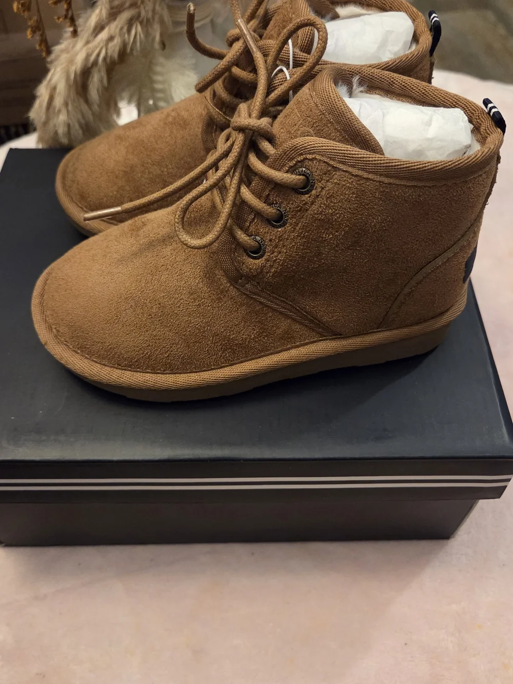 Nautica Kids Chestnut Suede Lace-Up Boots